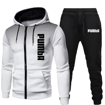 Men's Sports Tracksuits Sets Long Sleeve Hoodie Suits Zipper Jackets +Jogging Pants Spring Autumn Running Fitness Sportswear