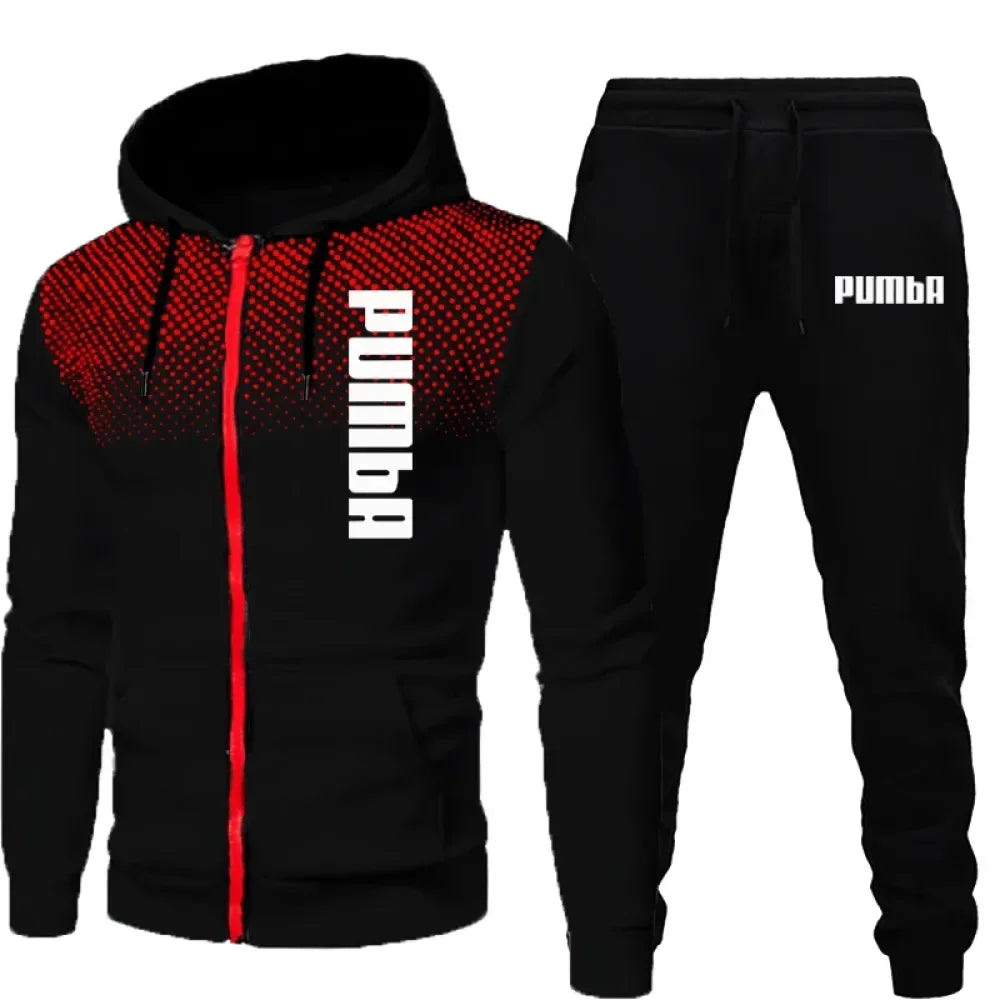 Men's Sports Tracksuits Sets Long Sleeve Hoodie Suits Zipper Jackets +Jogging Pants Spring Autumn Running Fitness Sportswear