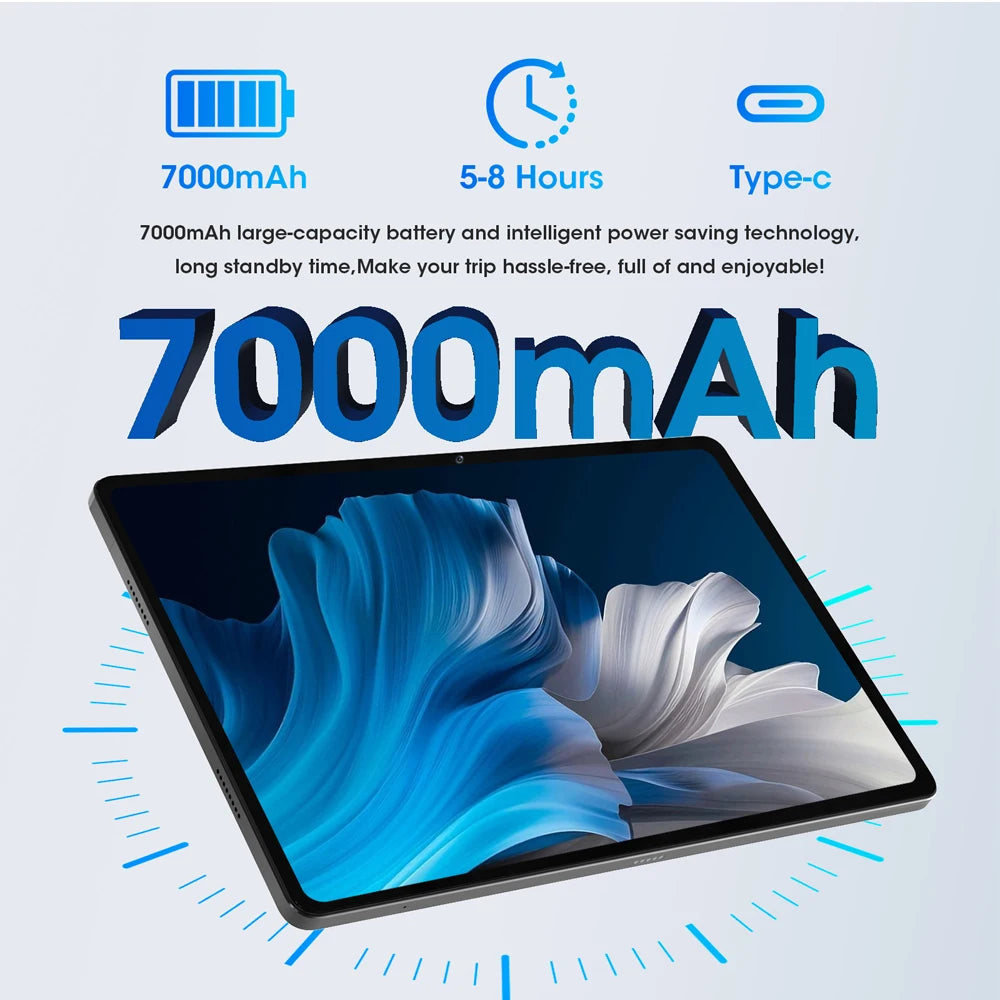 weelikeit Android 14 Tablets 10.95" 14GB+128GB 8-Core Processor 1920x1200 FHD Incell 5+13MP Dual Cams GPS WiFi6 7000mAh Battery