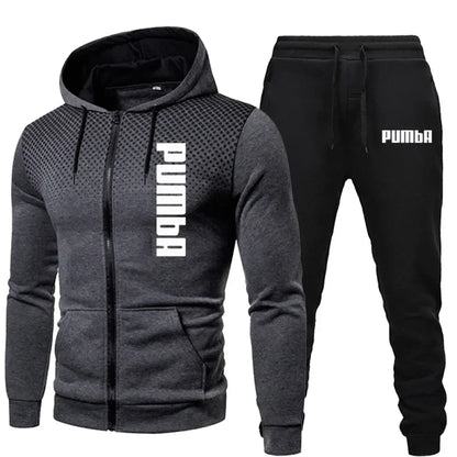 Men's Sports Tracksuits Sets Long Sleeve Hoodie Suits Zipper Jackets +Jogging Pants Spring Autumn Running Fitness Sportswear