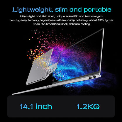 14.1 inch laptop 16GB RAM+2048GB ROM Intel Pentium N3700  Narrow Bezel Screen PC Windows 11 Office Entertainment Laptop